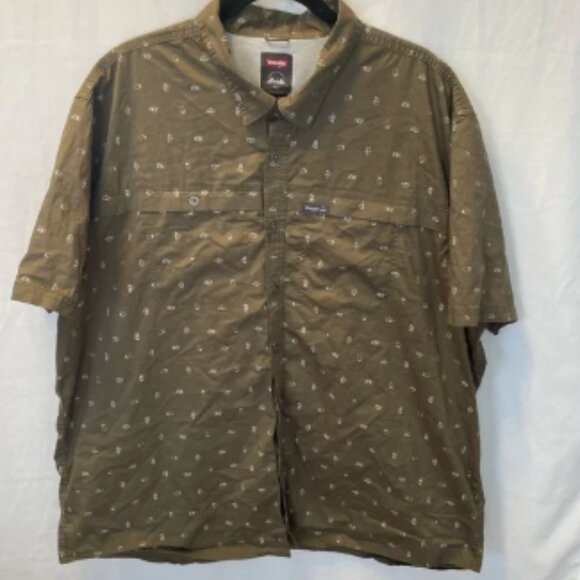 Wrangler Short Sleeve Button Down Camp Tent Outdoor Shirt Men’s Size 3XL - Picture 1 of 5